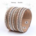 ブレスレット スワロフスキー ベージュ Tan Swarovski Elements Cuff Bracelet by Harmony Bracelets