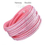 ブレスレット スワロフスキー ベイビーピンク Baby Pink Swarovski Elements Wrap Bling Bracelet by Harmony Bracelets