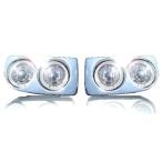 ランクル 100 クローム メッキ 青イカリング フォグ ランプ カバー付　左右SET 台湾製 NEW LED