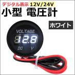 (12V-24V) 汎用 小型電圧計 / ホワイト / LEDデジタル表示