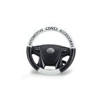 GARSONギャルソンD.A.DロイヤルステアリングカバーモノグラムレザーHA490-01ブラック／ホワイトSサイズ