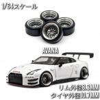 1/64　ホイール　ミニカー　交換用　ガンメタ　タイヤ外径10.7mm　リム外径8.3mm　(p13）