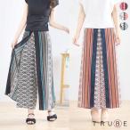 TRUBE パンツ クロップドパンツ エスニック柄 20代 30代 総プリント チュニック M L フリー 春 夏 旅行 通勤  おしゃれ レイヤード パンツ216 TRUBE C05-139