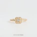 プリンセスカット ダイヤモンド ヘイロー リング 指輪 レディース K10 K18 Pt900 ゴールド プラチナ ギフト プレゼント Laurence Ring