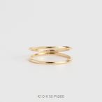 ダブルアーム リング ゴールド 指輪 レディース K10 K18 Pt900 プラチナ 地金 シンプル ギフト プレゼント Athena Ring