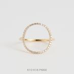 ショッピングサークル ダイヤモンド サークル リング 指輪 レディース K10 K18 Pt900 ゴールド プラチナ 大ぶり ギフト プレゼント 受注生産品  Circle Diamond Ring
