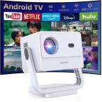 プロジェクター Android TV搭載 180°回転 天井投影 18000LM 1080P Wi-Fi Bluetooth5.4 電動フォーカス 自動台形補正 ホームプロジェクター APJ-150