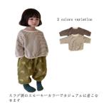 送料無料　子供服　トップス ベビー キッズ ストライプ トップス 伸縮性抜群スパンフライス無地長袖Ｔシャツ(80cm 90cm 100cm 110cm