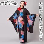 ショッピングカラオケ 即納★ リリープリントドレス [OP241-1-3823] レディース ドレス 衣装 ロング カラオケ ステージ カラオケドレス カラオケ衣装 女性 ロングドレス 黒 ブラック