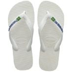 Havaianas メンズ ブラジル ロゴ ビーチサンダル, ホワイト, 24