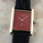 カルティエ タンク LM レッド RED 手巻き 希少 赤文字盤 Must Tank マストタンク ヴェルメイユケース ヴィンテージ Cartier アンティーク時計