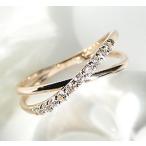 ダイヤ テンダイヤモンド クロス 指輪 k10 ゴールド 送料無料 0.2ct ber0086