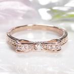 K18 PG YG WG ゴールド ダイヤモンド ダイヤ 指輪 リング リボン 0.2ct 細め 可愛い ber0285