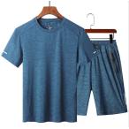 上下セット 半袖Tシャツ&amp;短パンセット メンズスポーツ トレーニング ジム
