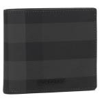 ショッピングバーバリー バーバリー 二つ折り財布 チェック スリム グレー ブラック メンズ BURBERRY 8100529 A1208