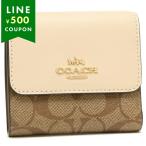 コーチ アウトレット 三つ折り財布 シグネチャー ミニ財布 ベージュ レディース COACH CE930 IMV1X