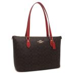 コーチ アウトレット トートバッグ ギャラリー トート バッグ シグネチャー キャンバス ブラウン レッド レディース COACH CW381 IMXD0 A4対応