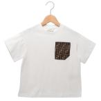 【P10％ 4/28 0時〜4/29 24時】フェンディ 子供服 Tシャツ カットソー ホワイト キッズ レディース FENDI JUI150 7AJ F0TU9