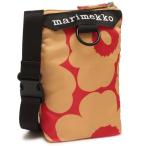 マリメッコ ショルダーバッグ ウニッコ ミニバッグ 花柄 フォンバッグ ブラウン レッド レディース MARIMEKKO 094741 830