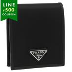 ショッピングプラダ プラダ 二つ折り財布 トライアングル ブラック メンズ PRADA 2MO513 2DMH F0002