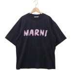 ショッピングマルニ 【P10％ 5/12 0時〜5/12 24時】マルニ Tシャツ カットソー クルーネック ロゴ ネイビー レディース MARNI THJET49EPH USCS11 L2B99