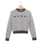 マルニ ニット セーター 子供服 カシミア クルーネック ロゴ レディース 大人も可 グレー キッズ MARNI M00993 M00ML 0M923