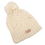 アグ ニット帽 ビーニー CABLE BEANIE WITH POM ケーブル ビーニー ウィズ ポム ベージュ レディース UGG 100819 CRM