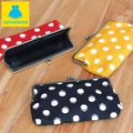 がま口 ポーチ  ポーチ 6寸がま口平ポーチ 帆布・がまドット柄 大判   ガマグチ   通帳 印鑑 パスポート ケース [M便 1/2]  在庫商品