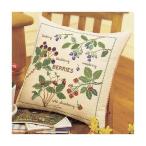 オリムパス　クロスステッチ　ししゅうキット　クッション＆テーブルセンター　クッション　庭のベリー　5969