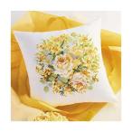 オリムパス　クロスステッチ　ししゅうキット　クッション＆テーブルセンター　クッション　イエローローズ　5991