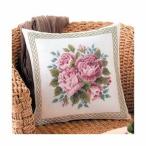 オリムパス　クロスステッチ　ししゅうキット　クッション＆テーブルセンター　クッション　ローズロマンス　6045