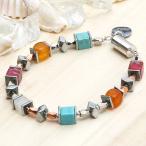 Yahoo! Yahoo!ショッピング(ヤフー ショッピング)アランベイ　ファイアー＆アイスアガット　ブレスレット　ピンク＆ターコイズ