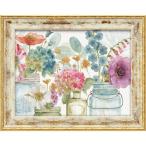 絵画 ゆうパケット ミニゲル アートフレーム リサ オーディット「レインボー シード フラワー」 壁掛け リビング 玄関 トイレ インテリア ギフト アートパネル