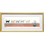 絵画/ダイアン パターソン キャット ウォーク/インテリア 壁掛け 壁飾り 額入り アート リビング 玄関 トイレ プレゼント ギフト おしゃれ 飾る ポスター 猫