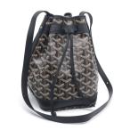 ショッピングゴヤール ゴヤール プティフロバケットバッグ PEFLOTPMLTY01CL01P ゴヤールディンキャンバス シュヴロッシュカーフスキン ブラック 中古 送料無料