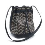 ショッピングゴヤール ゴヤール プティフロバケットバッグ PEFLOTPMLTY01CL01P ゴヤールディンキャンバス シュヴロッシュカーフスキン ブラック 中古 送料無料