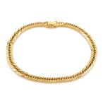  плоский ножной браслет 8 поверхность Triple внутренняя окружность 23.3cm общая длина 24.5cm 20.4g K18YG структура . отдел сертификация печать желтое золото ki разделение ножной браслет б/у бесплатная доставка 