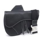  Christian Dior подседельная сумка чёрная кожа сумка "body" Cross корпус Mini сумка плечо .. сумка серебряный металлические принадлежности б/у бесплатная доставка 