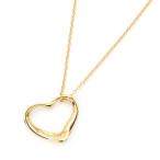 ティファニー オープンハートペンダント 14mm K18YG オープンハートネックレス エルサペレッティ イエローゴールド 地金2.6g 中古 送料無料