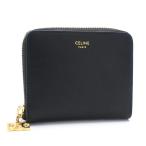 セリーヌ スモール ジップウォレット トリオンフチャーム 10N993FVO.38NO グレインドカーフスキン ブラック 黒 二つ折り財布 中古 送料無料