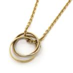 カルティエ ベビートリニティネックレス K18YG K18WG K18PG 3連 トリニティペンダント スリーカラーゴールド 40cm 地金3.8g 中古 送料無料