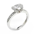 ティファニー 0.55ct ティファニーリボンエンゲージメントリング 9号 Pt950 プラチナ ダイヤリング 地金約4g  中古 送料無料