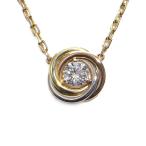 カルティエ トリニティペンダント ダイヤモンド B7224812 K18YG K18WG K18PG 一粒ダイヤ スリーカラーゴールド 地金2.7g 中古 送料無料