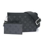 ルイヴィトン ガストンウェアラブルウォレット M81124 モノグラムエクリプス ショルダーバッグ クロスボディバッグ ブラック 中古 送料無料