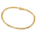  плоский ножной браслет 8 поверхность Triple внутренняя окружность 22.5cm общая длина 23.5cm 10.2g K18YG структура . отдел сертификация печать желтое золото ki разделение ножной браслет б/у бесплатная доставка 