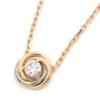 カルティエ トリニティペンダント B7224900 K18YG/WG/PG ダイヤモンド トリニティネックレス スリーカラーゴールド 地金2.9g 中古 送料無料