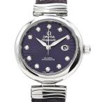 [3年保証] オメガ レディース デヴィル レディマティック 425.32.34.20.60.001 11Pダイヤ バイオレット 自動巻き 腕時計 中古 送料無料