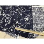 linen100% сделано в Японии цветочный принт диагональный рубчик . темно-синий One-piece блуза ширина 112cm 10cm единица измерения распродажа 