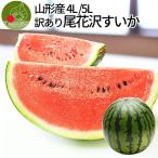 すいか 訳あり 4Lから5L 9kgから10kg前後 1玉 尾花沢産 スイカ　大玉 ご家庭用 自家用 甘い シャリシャリ 送料無料 遠方送料加算