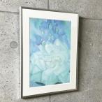 特別額装マット作品/アートポスター/White Rose with Larkspur No. 2 1927（ジョージア オキーフ）